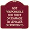 Signmission Not Responsible for Theft or Damage to Vehicles or Contents Heavy-Gauge Alum, 18" H, BU-1818-23541 A-DES-BU-1818-23541 - alternate 1